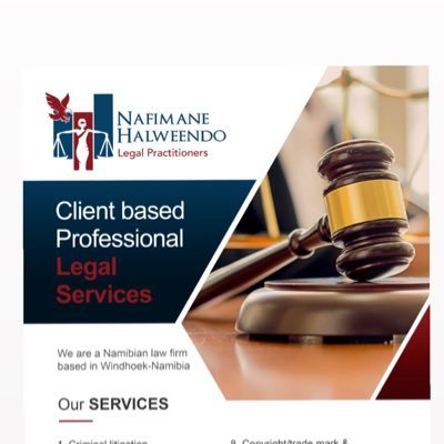 A young, client driven Law firm based in Windhoek,Namibia! #Law #LegalAdvice #Litigation #Civil #Criminal #Labor #HumanRightsViolations #Mining  #Contracts.