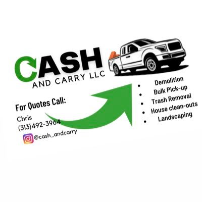 DEMO’S, BULK PICK UP AND HOUSE/GARAGE CLEAN OUTS..NO CASH NO PROBLEM NOW ACCEPTING CREDIT AND DEBT …CALL 313-492-3964 FOR ALL INQUIRIES #THETRASHMAN