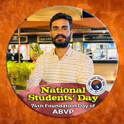 State University Convenor @ABVPRaj,
Ex- Jaipur Jila Sangathan Mantri ,President ABVP, UOR Jaipur &
State Executive Member @ABVPVoice,
@theicai, @UniRajOfficial