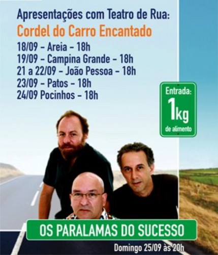 O http://t.co/MXlMNyMEqh estará no show de Paralamas em João Pessoa. Quem postar pelo pareado, será postado aqui!