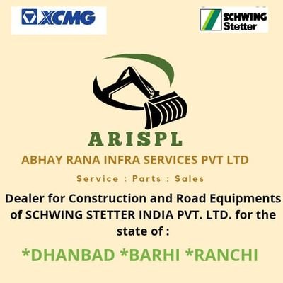 Abhay Rana Infra Services Pvt Ltd 

Authorised Dealer for Schwing Stetter India Pvt Ltd ( XCMG Construction and Road Equipment)

City offc: Dhanbad, Jharkhand