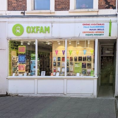 Oxfam Books and Music at 3 Den Road, Teignmouth. Open 9am to 5pm, Monday to Saturday for second-hand books and music, and Fairtrade food and gifts.