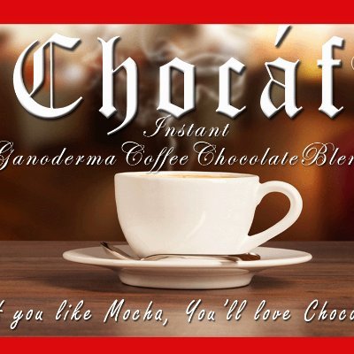 Chocáf - An Instant Ganoderma Coffee Chocolate Blend sweetened with Splenda and a touch of stevia and Cinnamon.