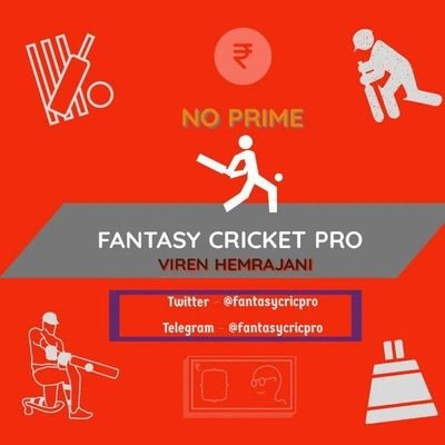 Admin - @Viren077 Fantasy Cricket Teams! Search for @Fantasycricpro on Telegram and YouTube. No Prime, No Paid Channel https://t.co/Wr5FLjwPmV 🇮🇳 first.