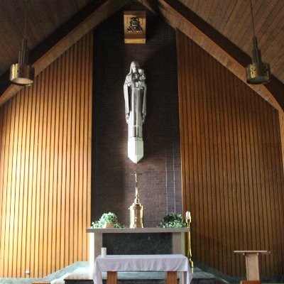 Campus Ministry office at Mount Carmel High School. Our Lady of Mount Carmel, Pray for Us.