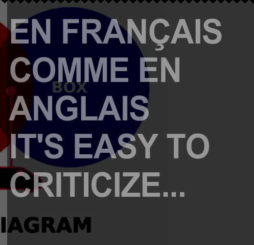 EasytoCriticize's profile picture. En français comme en anglais, It's Easy to Criticize.
neo-post-digital-clash-reality-based performance mistranslated live and online. ÉNTC / NTSC 2012.