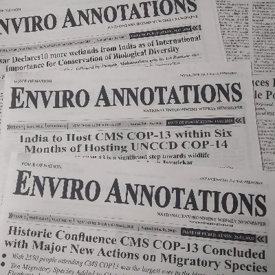 India's 1st environmental weekly newspaper.
Subscribe, Advertise, Share your news, releases. https://t.co/sWflhmbWCu
