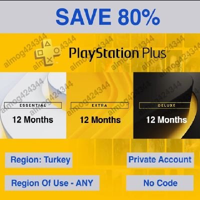 Cheapest Playstation Plus
12 Months Subscription

Essential - 26$
Extra - 36$
Deluxe - 46$

100% Private ACCOUNT (no code)
You can change email&password