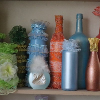 Welcome to the eclectic,colorful array of Priscilla's Mystical Treasures—painted Gypsy bottles—Upcycled glass bottles