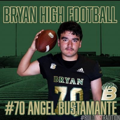 Bryan Highschool|3.0 gpa|class of 2025|6’2 255| bench 315,clean 255squat 395| O line, D line|email: angel.bustamante715@gmail.com