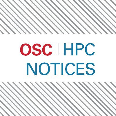 HPCnotices's profile picture. HPC Notices are important HPC system status updates for the Ohio Supercomputer Center user community including: down-times, maintenance and software updates.
