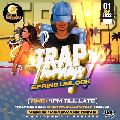 Trap Thursday is an upclass hip-hop event CoFounded by @geezydj_sa @thabangrazr ... Instagram : @trapthursday Facebook: Trap Thursday