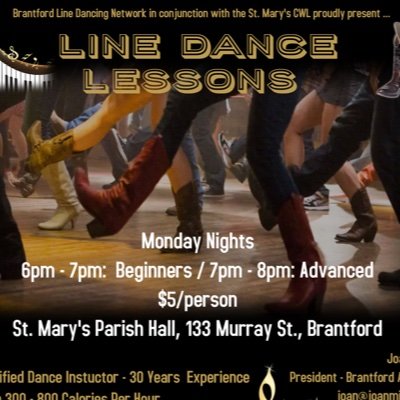 Line Dance Lessons - Beginners, Intermediate & Advanced. STOMPtastic Line Dance Showcases. Brantford, Brant County & Beyond. Instructor - Joan Minnery.