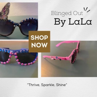 Custom Designer Eyewear that is handcrafted, one-of-a-kind, and embellished with rhinestones. 💎Thrive, Shine, Sparkle 💎