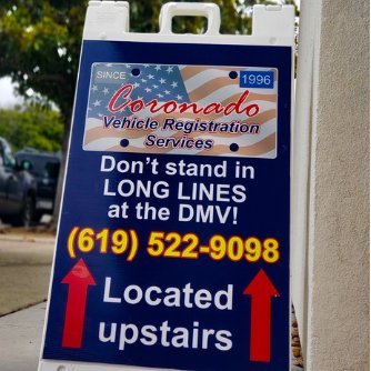 coronadovrs's profile picture. Welcome to Coronado Vehicle Registration Services!  Imagine, no more long lines, no more waiting for months to get your stickers and plates, and happy faces