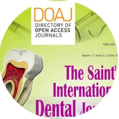 Associate Proferssor Dept of Dentistry Prayagraj 🔄 BANDA
The Saint's International Dental Journal #DOAJplus
Managing Editor- https://t.co/RjLgLYs5LG