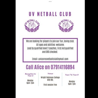 🦄🦄We are a grassroots netball club based in Manchester. We cater for all ages and abilities. 🦄🦄