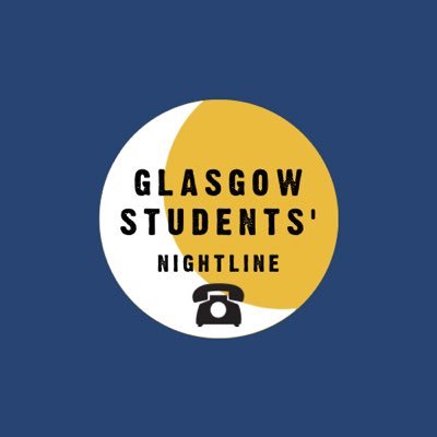 Listening and information service for students by students. No judgement, all ears. Weekdays 7pm-7am. ☎️0141 334 9516💻