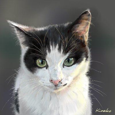 子猫 厳つい 七宝焼き 猫 白黒 絵画 ハチワレ 子猫 厳つい 七宝焼き 猫 白黒 絵画 ハチワレ