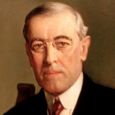 President Woodrow Wilson. I was elected first in the 1912 Election, and re-elected in 1916, yet now I am here.

(PARODY ACCOUNT)