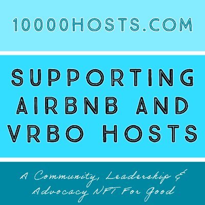 A community of Airbnb and VRBO hosts advocating for platform fairness using NFT and Blockchain technology. Join us.