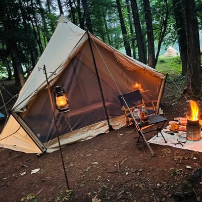 ソロキャン2年生のおじさんです😆無言フォロー失礼します!キャンプ⛺️キャンプ飯🥘サバティカルモーニンググローリーTC/ワンティグリスワンポールテント