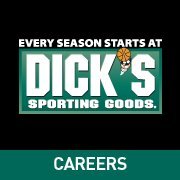 Official account of DICK'S Sporting Goods Careers, where we'll keep you up-to-date on what's happening at the Customer Support Center and in the stores!