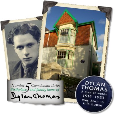 The restored birthplace & family home of Dylan Thomas. Where he was born, lived, and wrote 2/3rds of his incredible work. Overnight stays, poetry nights & more.