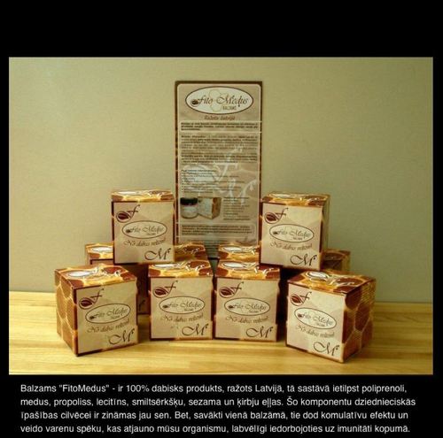 FitoMedus's profile picture. Balzams FitoMedus - ir 100% dabisks produkts, ražots Latvijā, tā sastāvā ietilpst poliprenoli, medus, propoliss, lecitīns, smiltsērkšķu, sezama un ķirbju eļļa