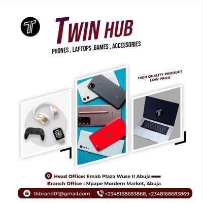 TWINHUB- Sell all Kind of Phones , Gadget, and accessories :Your Satisfaction is our Priority . we are located at emab plaza WUSE II Abuja