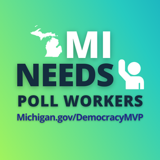 Michigan needs poll workers for early voting and Election Day!
Sign up with Democracy MVP, Michigan's official nonpartisan poll worker recruitment program 🏆