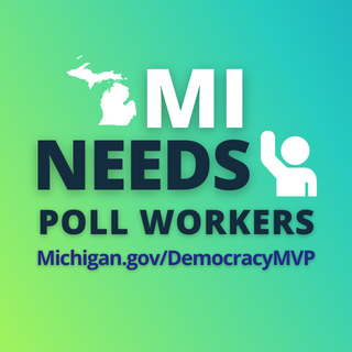 Michigan needs poll workers for early voting and Election Day!

Sign up with Democracy MVP, Michigan's official nonpartisan poll worker recruitment program 🏆