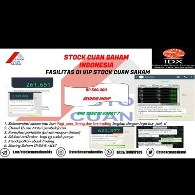 stockcuansaham1's profile picture. BELAJAR SAHAM 

📚E book saham
🖥 Pembukaan Account Saham
📊 Rekom Saham
TRIAL VIP : DI SEMATKAN
YUK BELAJAR SAHAM
TERRY

https://t.co/6pPoY1POFp
bukan POMPOM