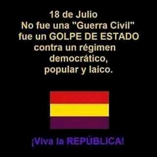 Republicana , feminista , militante de Podemos y antifascista ❤️💛💜 🔻
No nos vendimos.
No nos rendimos.
! Aquí seguimos !