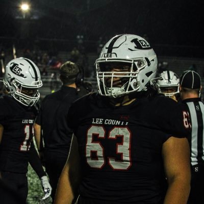 Class of 2024 | OL at Lee County High School | 290 lb | 6’1 | Class of 2024 | 345 bench | 615 squat | 535 deadlift |
