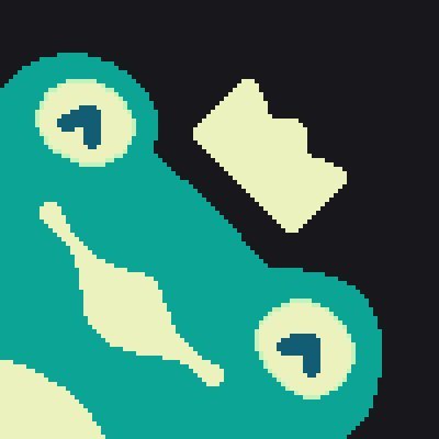 frog doing pixel art!