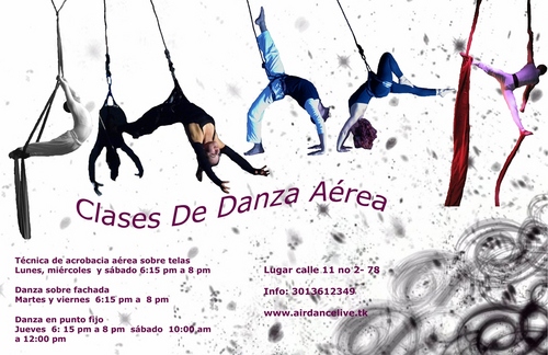 6 años  incursionando en la danza aerea en busca del profesionalismo y la innovacion de nuevas tecnicas de danza en Colombia.
Formacion permanente.