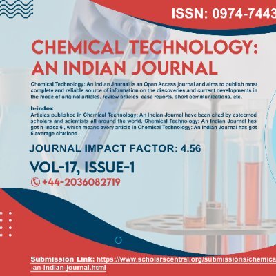 Chemical Technology: An Indian Journal is an Open Access journal and aims to publish most complete and reliable source of information on the discoveries and cur