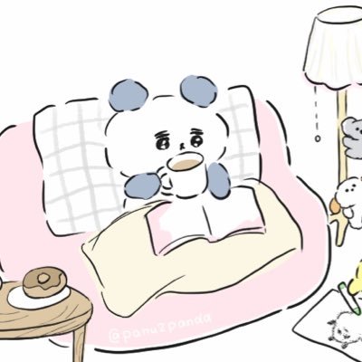 パンダのぱぬぱぬの日常◎ 仲良しの友達 うさぎのるーるー⸝⋆空飛ぶひよこ⸝⋆みんなと楽しくのんびり暮らしているよ🍬 好きな食べ物は明太子おにぎり⌇作者 @_Berryp⌇