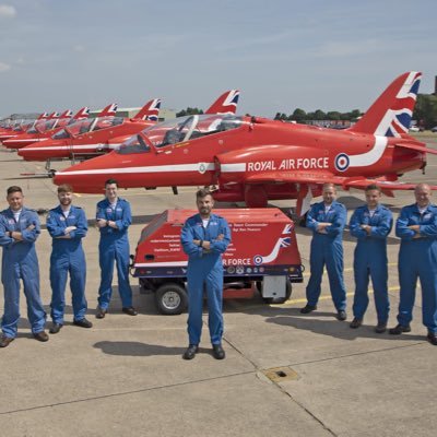 RAF Engineers putting the red, white and blue into the Red Arrows. Instagram: DyeTeam_RAFAT