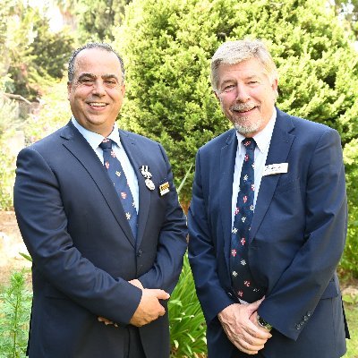 Sir Andrew Cash OBE KStJ, is the Chairman of the Board of St John of Jerusalem Eye Hospital Group. Dr. Ahmad Ma'ali, KStJ, PhD,Chief Executive Officer of SJEHG.