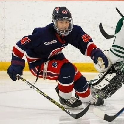 A  14 year old #Kalinowski who loves to be on the #ice playing for the @YHA_Lions .Aidan is also #G6PD deficient.