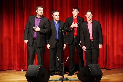 The Celebrity Solstice's A cappella group, featuring Tenor: Josh Beswick, Lead: John Kenny Cyrilo Sousae, Baritone: Dan Allison, Bass: Mark Bachiochi.