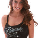 Custom rhinestone shirts - premade designs or design your own.  Bling looks great on tees, tanks, and bags.