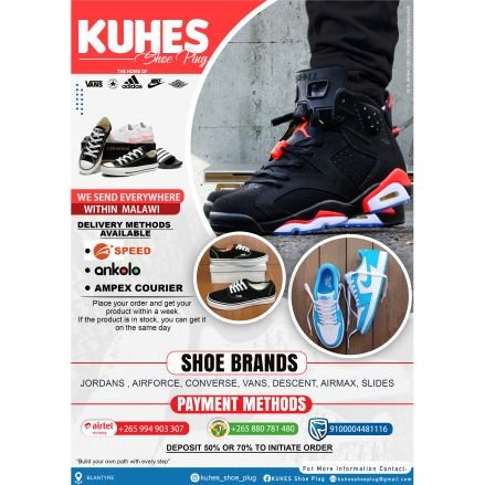Footwear Store
Country Wide Delivery💯
We sell original sneakers from South Africa🇿🇦, within Malawi🇲🇼
jordan||airforce||converse||vans||airmax||slides