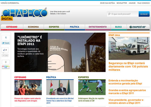Agora Chapecó está mais digital. Chegou o novo portal de notícias da cidade! http://t.co/DxGOXM58xh