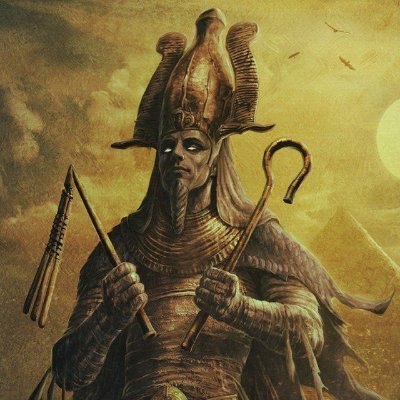 اوزوريس ، اله مصرى كبير ، جوز ايزيس و ابو حورس و اخو ست. من الهة تاسوع اون ، ملك الموتى و مبدأ الخير و المحبه على عكس أخوه ست الشرانى اللى قتله. صوره المصريين ف