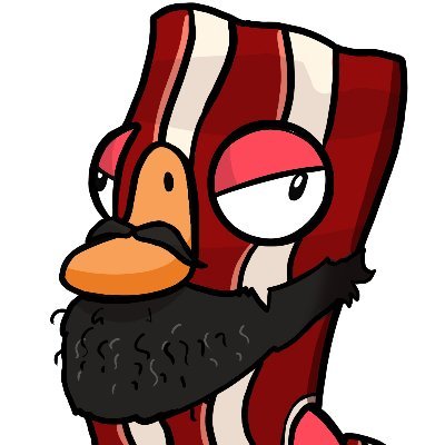 Just a goose wearing a bacon costume