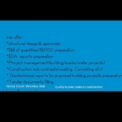 We are a building and civil construction company tasked with the following : architectural
Structural drawings
Project management
Construction sub-contracts