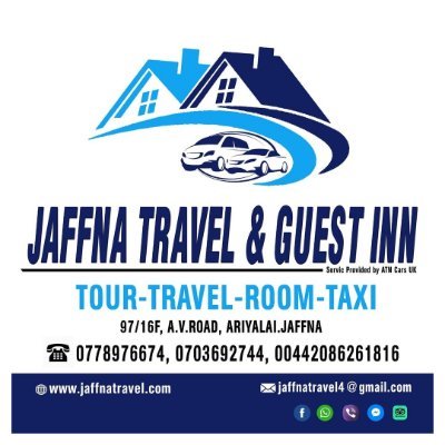 We offer sort terms self-catering holiday lets (House, Rooms) within Jaffna & provide transfer service from Colombo / Jaffna to other destination in Srilanka.